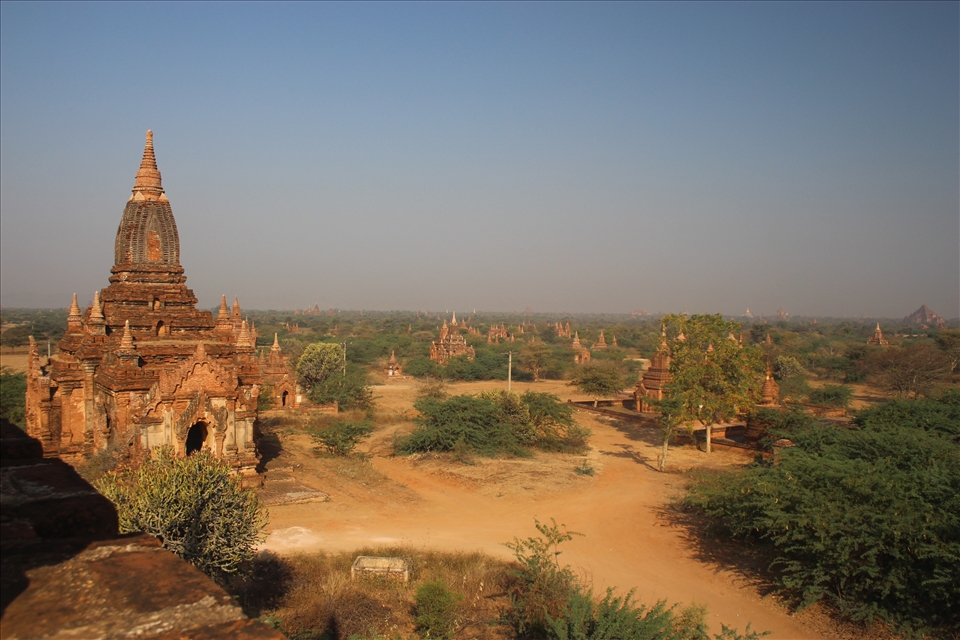 Bagan, Myanmar is known for being the home to thousands of pagodas.