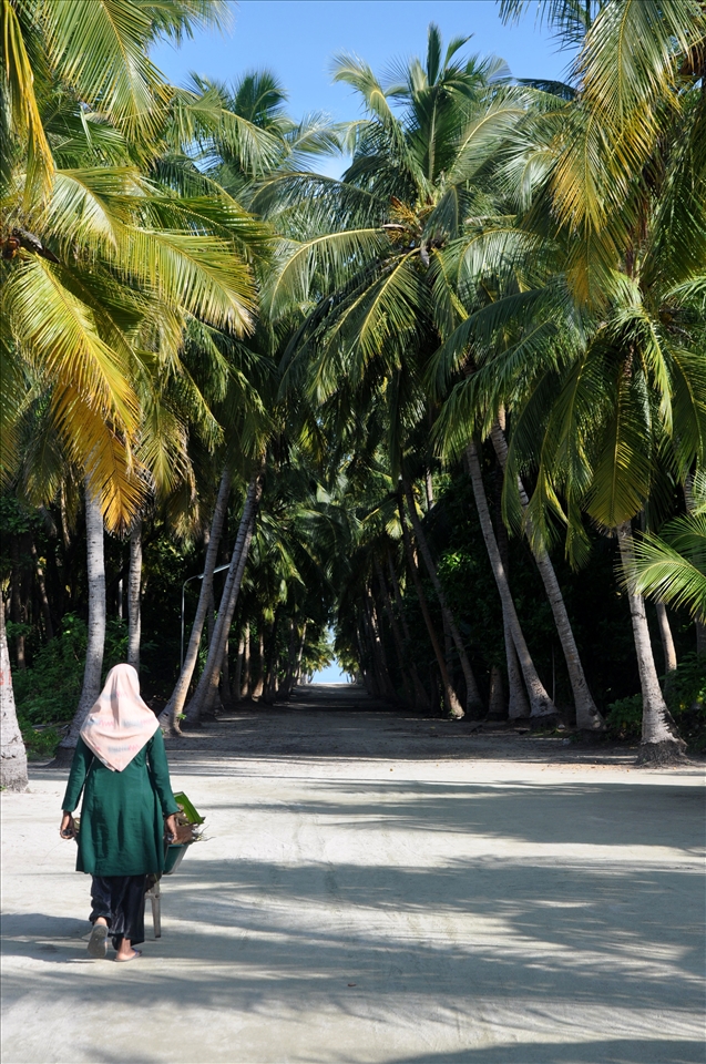 All the rubbish is carried to be burnt at an uninhabited end of the island. 
