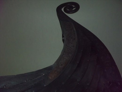 An ancient Norse ship at the Viking Ship Museum