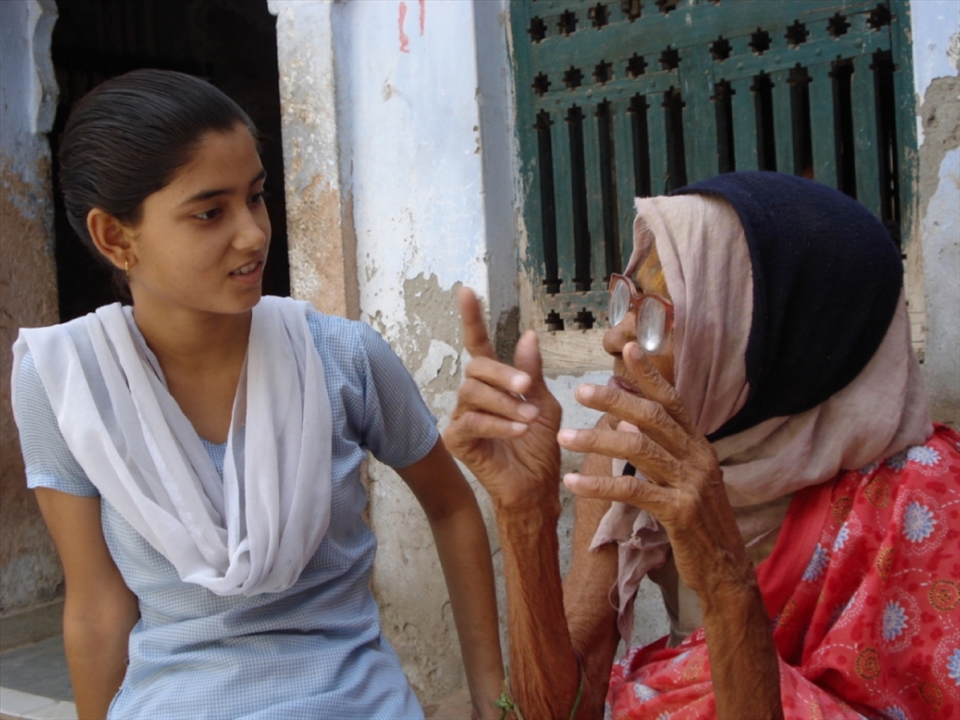 'Amar badi' (meaning 'Our Home') is an NGO which adopts some of the widows. Mira, a young school girl often visits the home to spend time with these women who love to regale anyone with a patient ear with stories from what many consider their “past life”. Their lives are marginally better at Amar Badi with a roof over their head and food. Not all women wear white here.