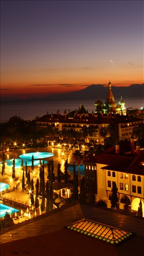 Russian and Ottoman buildings next to each other in Antalya