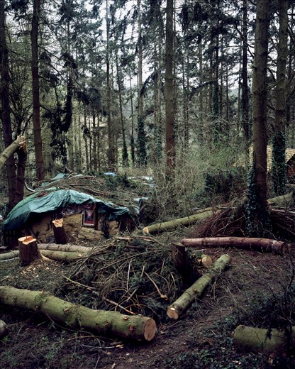 The houses are built with recycled and local materials as wood and clay
