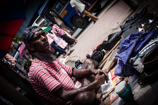 Muthukumara, the cobbler, says mending shoes is the only job he has ever done. Although the trade has been in the family for three generations, he hopes it ends with him. He wants his three daughters to find good jobs that, hopefully, pay more than the Rs. 1000 (US$8) he makes in a day.