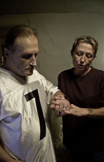 Long Haul: Karen met Bill at one of the three neighborhood bars a few years back. She moved in with him into his one bedroom first-floor apartment after they said their vows. Bill suggested the tattoos instead of rings, he said they would not wash off or get lost. She agreed but told him that if he decided to take his final breath before her, she would not forgive him for she would not be able to marry anyone but another Bill again.