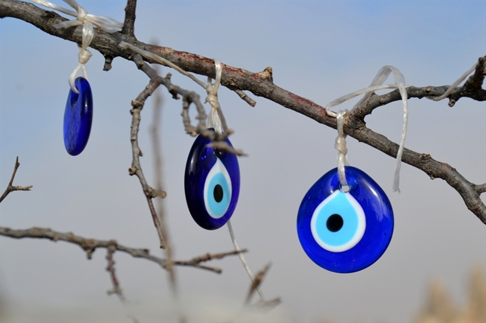 The Eye is the symbol of safety from bad luck. If you hang it somewhere and make a wish it comes true.