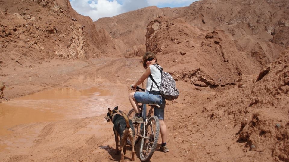 Riding a bike after a big storm in Atacama Dessert, North Chile 2013 