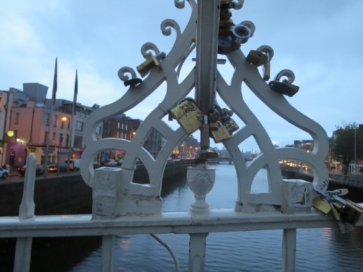 The cool European tradition of putting a lock with your names engraved on a bridge and throwing the key in the river