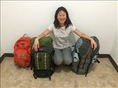 Done!!! We did it!!! Our next +\- 10 months lives in those 2 backpacks, quite crazy! 
The orange one is just a day backpack  : by finally, Views[372]