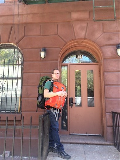 In front of our building. 