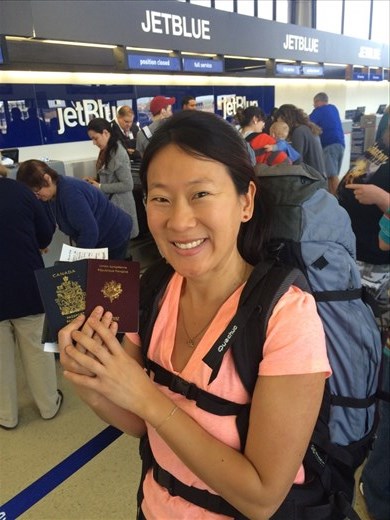 Traveling on those 2 passports and our American ones are hidden in the backpack just in case. 