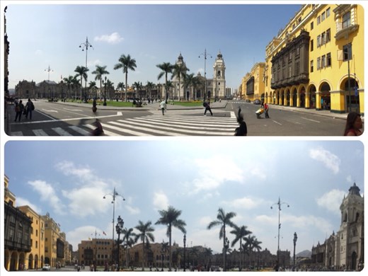 La Plaza de Armas in Lima. 
I'm going to try to take pictures of all the Plaza de Armas we go to, all the towns and cities in Peru have one. 