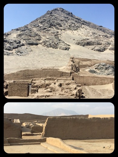 We visited 2 pre-Colombian ruins near Trujillo on the coast. 
La Huaca de la Luna and Chan Chan. 