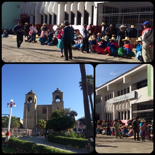 In Caraz, lots of locals waiting for the bank to open and of course La Plaza de Armas! ;-)