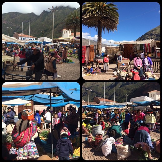 Pisac Sunday market. Full of color and indigenous people. Bit touristy, but we'll check out Chinchero next week which is smaller but more authentic. 