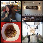 Kurt tried the alpaca steak; alpaca is a kind of lama. I love the fresh exotic fruit juice, almost everyday! Every time to walk back to our hospedaje, we had to go up the steep streets and we were always out of breath; very hard! Ow we went to nice restaurants. : by finally, Views[346]