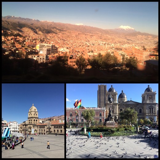 La Paz se situe au fond d'une vallée, ce qui est flagrant quand on arrive en bus depuis le haut de la vallée; pas mal impressionnant! 