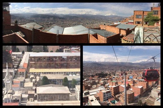 Views of La Paz. About 4000m or 12000ft. Worse, it's in a valley so you always have to hike up/down. But great views. 