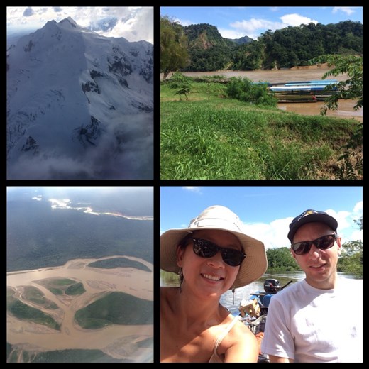 Amazing view of Huayna Potosi (6000m, 18000ft) from the airplane. And more Amazon. 