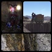 Yes, still a mine in action. Bottom shot is a vein of something. Would have to ask the geology trained Anne-Flore for that. Zinc? Top left is the Tio Diablo. They offer him cigarettes and hard liquor, to ward off toxic gas leaks and mine collapses. : by finally, Views[376]