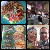Hanging out in the Mercado Central (central market). We had breakfast and lunch here almost everyday in Tarija. Since Kurt got sick so many times in Peru it's the first time we do so much 'street food'.  We opted out of the tripe and kidneys and cow hearts and chinchulines (small intestine) though. Mornings here are cold as you can see. : by finally, Views[497]