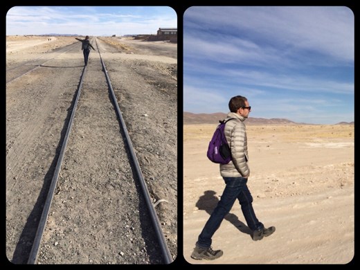 Les deux photos qui arrivent devraient être au début de cette série de photos. Petite erreur, oups. Donc ici c'était sur la route pour le cimetière des trains à 3kms de Uyuni. 