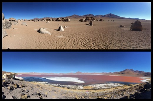 Le rouge de la lagune (Laguna Colorada encore) est dû à une algue. Le blanc est du sel mais on dirait de la neige. 