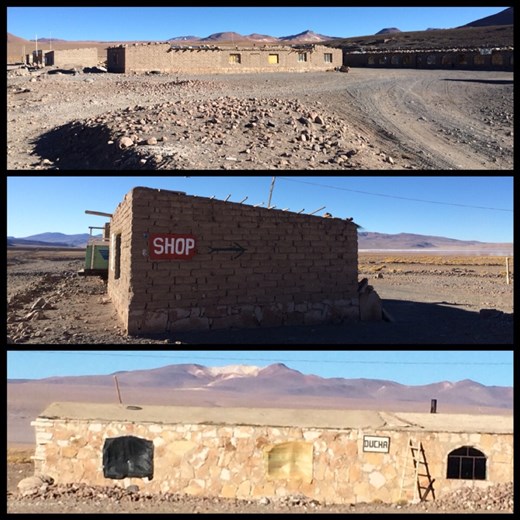 Voilà un de nos endroits où nous avons passé la nuit (première photo). Où est le magasin?!? Et si vous voulez prendre une douche?!? ;-) 