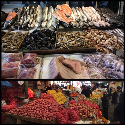 Santiago de Chile: great seafood and fresh fish and fruit/vegetables