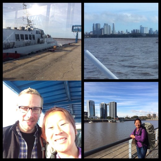 Taking the boat back to Buenos Aires! We were so happy to go back! 