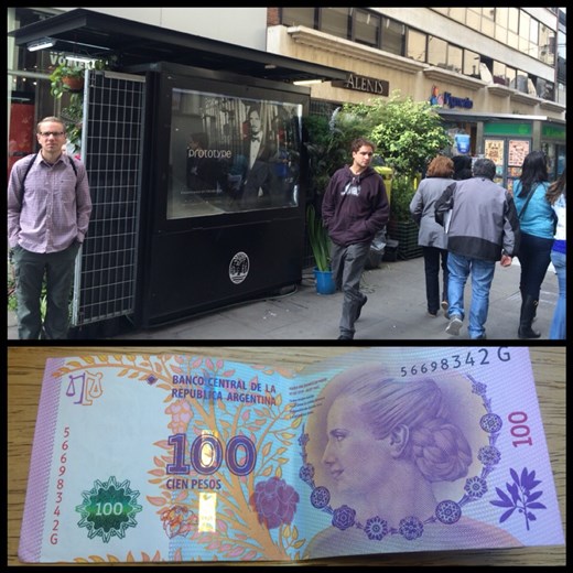 Back to exchange US dollars on the blue market on calle Florida at the flower shop / newspaper stand we went to before. A little rush of adrenaline! ;-)