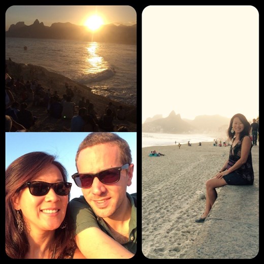 Sunset at Ipanema beach 