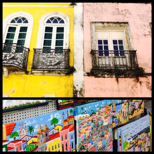 Bâtiments de toutes les couleurs pour ainsi dire. Ils se situent principalement dans la haute ville. 