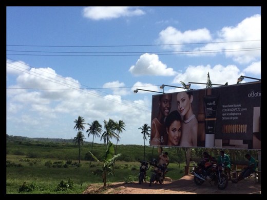 Moto taxi drivers waiting for clients across the street from us while we were waiting for THE bus to Recife. 