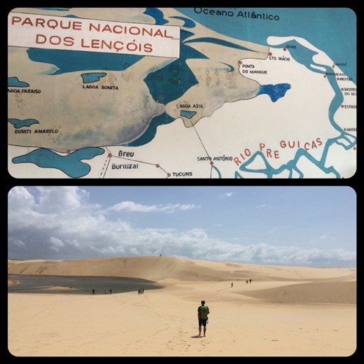 Aperçu des Lençóis avant d'arriver au cœur des dunes. 
