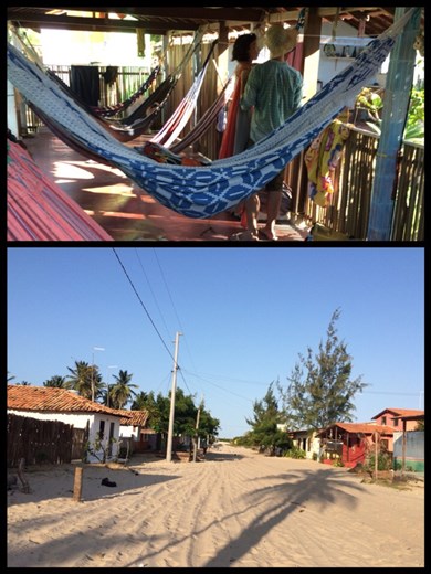 Atins, petit village sablonneux. Nos lits- hamacs 