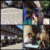 Ginger sun-drying. AF in front of a small local lunch place that only serves thali (rice with several different vegetarian curries). Kurt got his pants hemmed for a few cents, crazy cheap! Rickshaws waiting for clients. : by finally, Views[316]