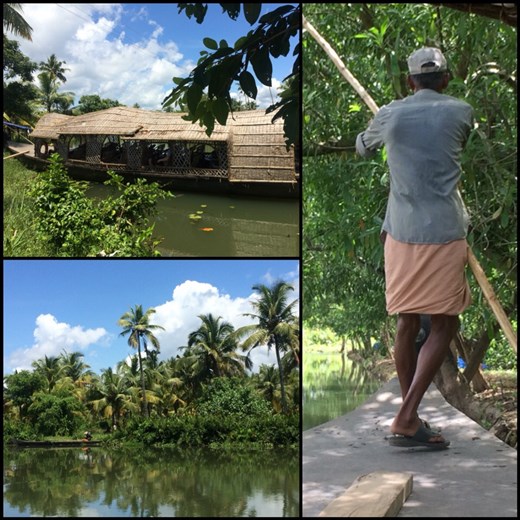 Boat excursion on the backwaters. The backwaters are canals south of Kochi. 