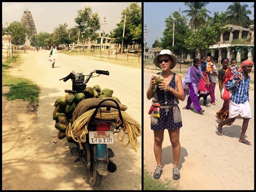Vendeur ambulant de noix de coco fraîches. Ça fait du bien avec cette chaleur étouffante, dur dur! Et dire que c'est l'automne ici. 