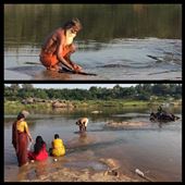 Les femmes de lavent habillées dans la rivière et s'y lavent même les dents. Les hommes se lavent aussi dans la rivière mais en sous-vêtement et lavent leur propre pantalon/jupe. : by finally, Views[577]