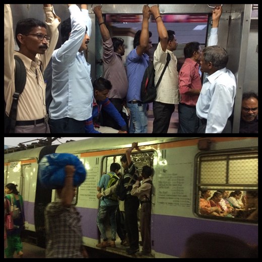 Taking the local suburban train in Mumbai