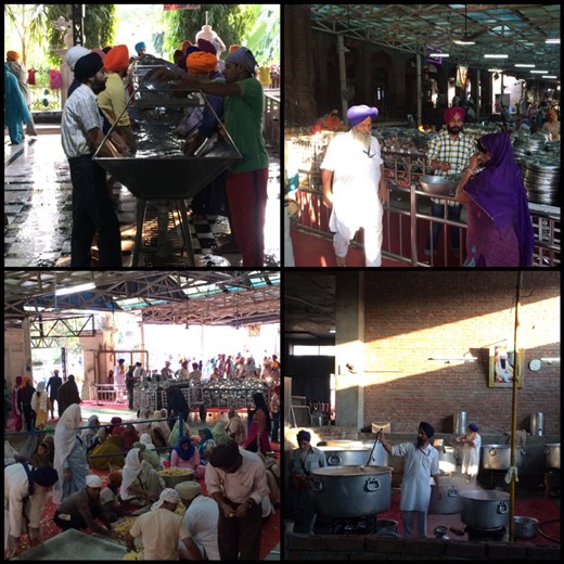 L'immense cantine gratuite du temple d'or. Ça s'active comme dans une fourmilière. 