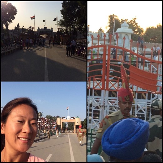 D'un côté la frontière indienne et de l'autre la frontière pakistanaise. On était à quelques mètres du Pakistan!!! ;-) 