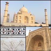 Le Taj Mahal sous différents angles et les détails de ses murs de marbre blanc. : by finally, Views[695]