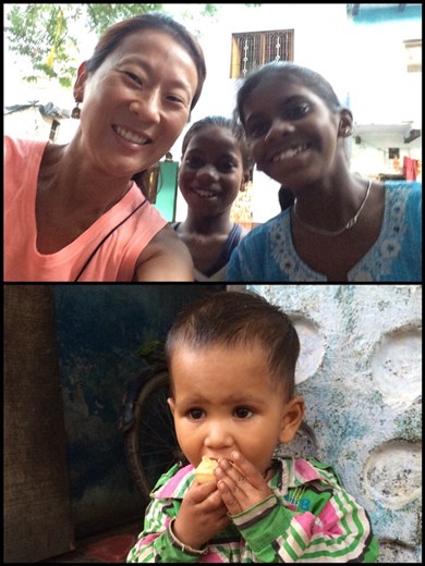 Lost in the alleys trying to find the river, again. Bumped into these kids. Unlike Latin America kids who speak no English except 