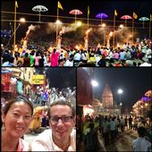 Evening on the Ganges. Hindu music concert; they were selling CDs, but it's religious with lots of chanting, flower throwing and incense.  : by finally, Views[442]