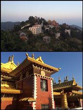 Monastère tibétain appelé Namo Buddha. Nous avons passé la nuit près du monastère et avons pu enfin apercevoir la chaîne de l'Himalaya le lendemain matin. Ce n'est pas la meilleure période car il y a beaucoup de brume et de nuages. Dommage!  3 jours et 18 heures de rando pour seulement 15 minutes de sommets enneigés. :-(: by finally, Views[797]