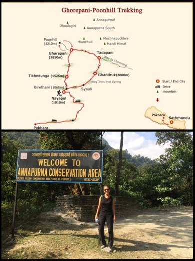 Our 4 day itinerary, Ghorepani-Poon Hill trek in the Annapurna range. While we were trekking, a trekker told us about the terrorist attack in Paris; it felt so strange being so far away and actually having visited some of the attack sites ... We are relieved people we know there are safe. 