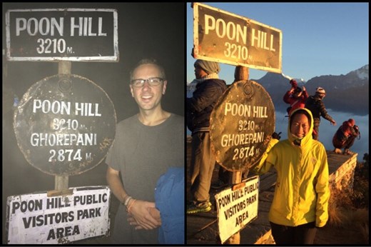 Left; before sunrise. Right; after. Very dramatic actually since we were lucky that the clouds parted almost at the same time as the sunrise. 