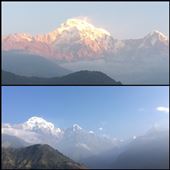 Sorry, more Annapurna south and another sunrise. ;-) Start of 3rd day, even closer view than 2nd day but the clouds soon took over. Top; sunrise. Bottom; later in the morning. : by finally, Views[628]