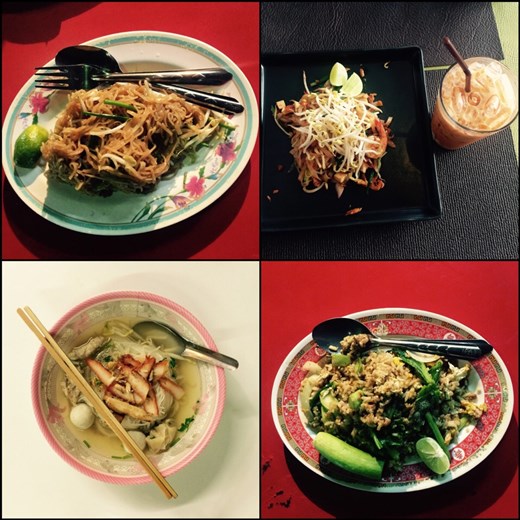 Nourriture typique thaïlandaise dont les fameux pad thai.  